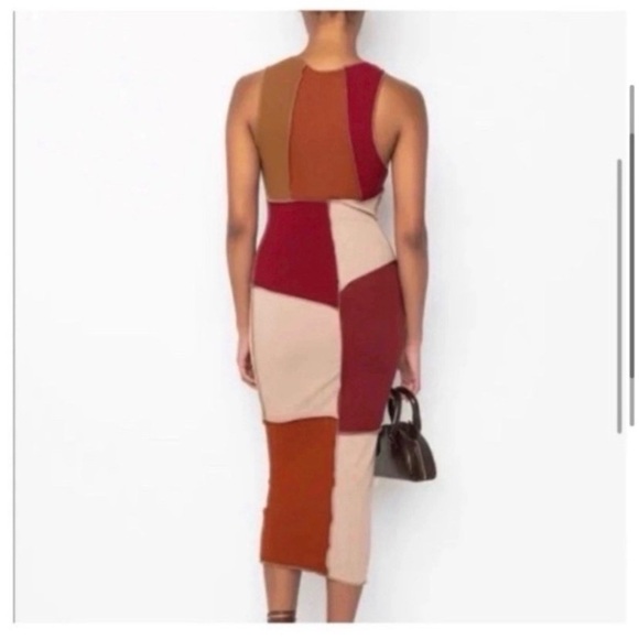 AKIRA Patchwork Knit Midi Dress - Picture 3 of 7